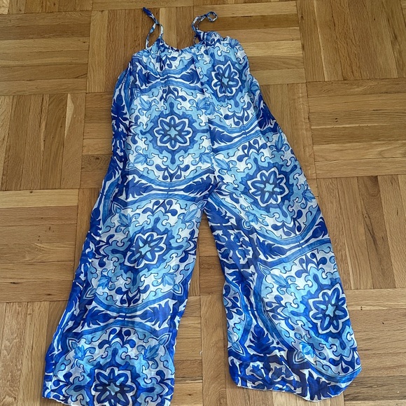 Blue Floral Women's Jumpsuit - Picture 1 of 1
